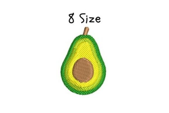Avocado Embroidery Design