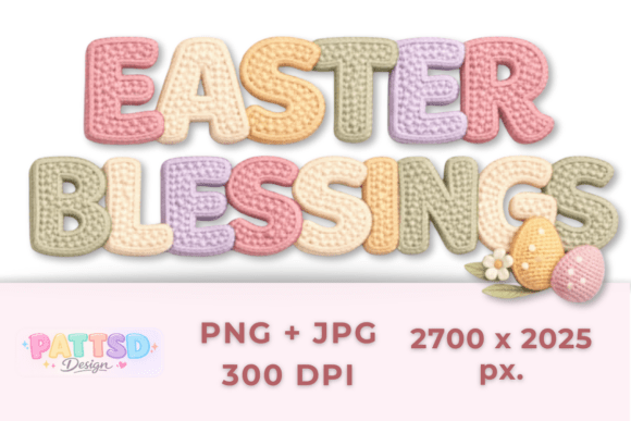 Easter Blessings Embroidery Text