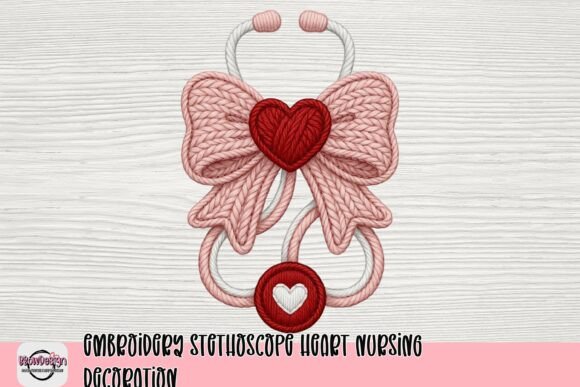 Embroidery Stethoscope Heart Nursing Decoration