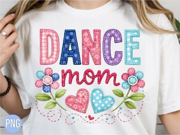 Faux Embroidery Stitch Dance Mom PNG