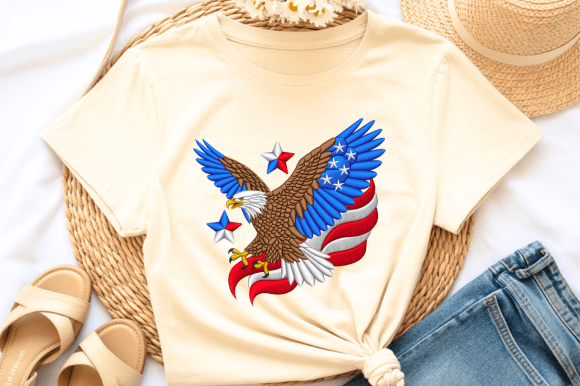 Patriotic Eagle Embroidery PNG Eagle
