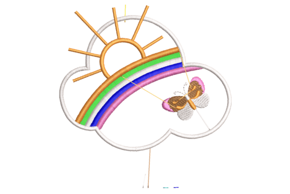 Rainbow Sky Embroidery Design
